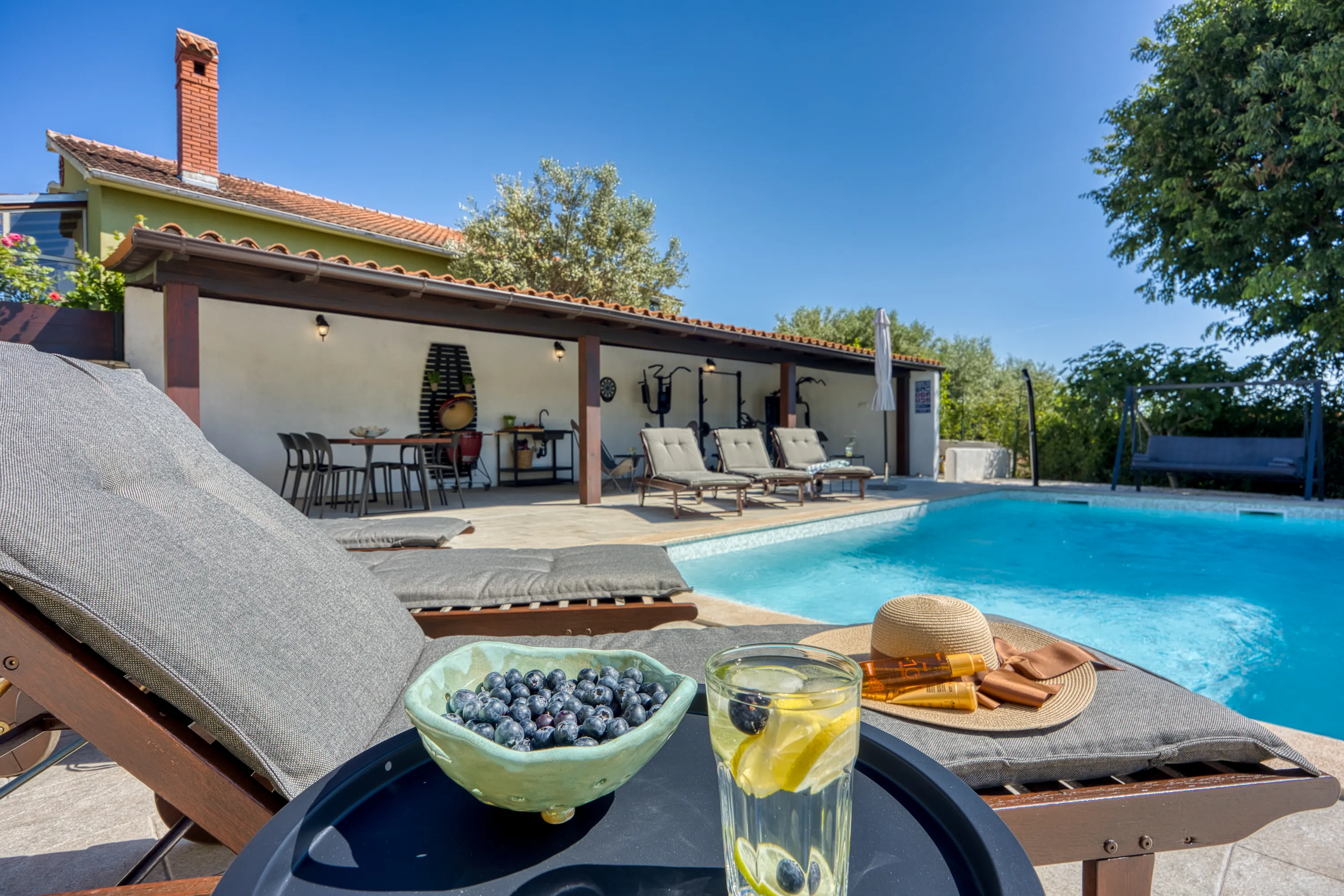 Heated pool beside the private terrace